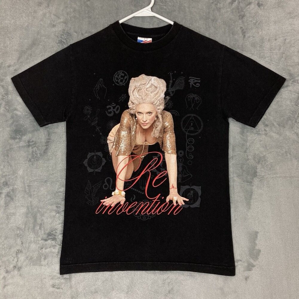 Vintage Madonna Shirt Men's Small 2004 Reinvention World Tour Black Y2K